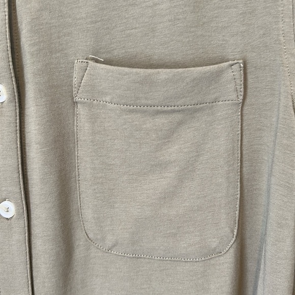 Lands End Womens Long Sleeve A-line Tunic Button‎ Up Top Sunwashed Olive Medium - Picture 4 of 16